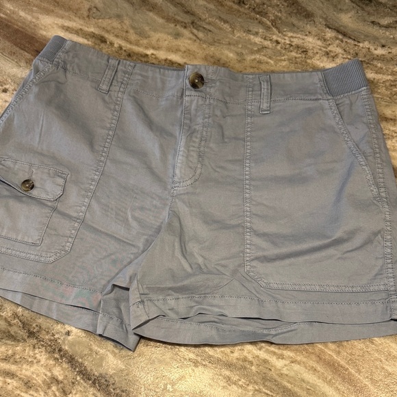 Casual Stretch Shorts - Light Blue, Olive, Coral, Tan - Picture 4 of 11